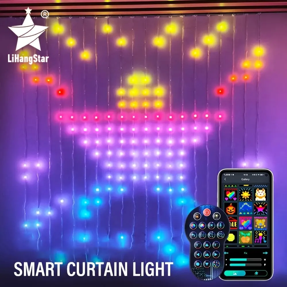400LEDSmartCurtainLightsRGBICColorChangingChristmasLights