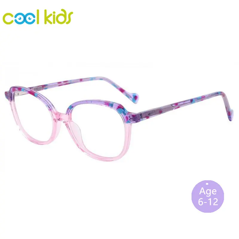 

COOL KIDS Glasses Frame Kids Children Eyeglasses Acetate Oval Glasses Kid&teens 6-12 Age Prescription Glasses For Myopia WK3018