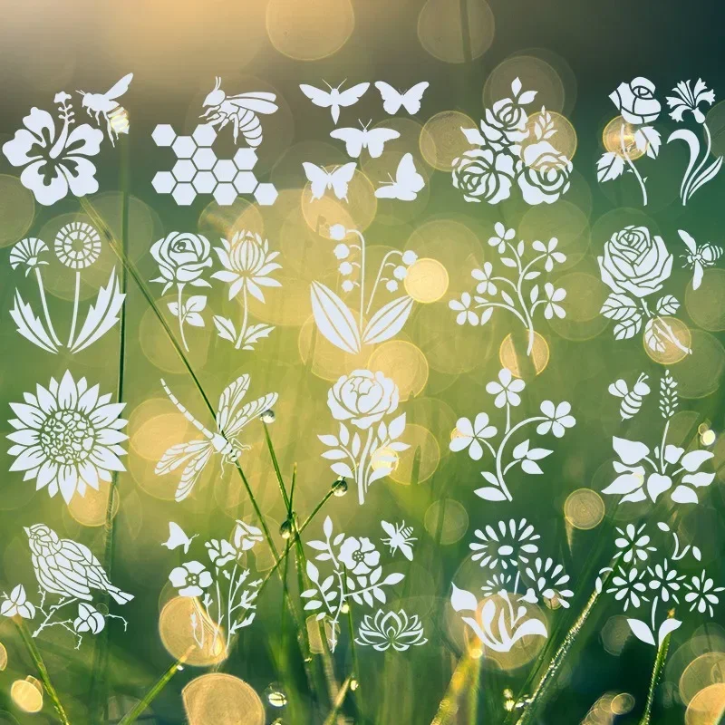 새로운 크리 에이 티브 농장 꽃과 잔디 그림 템플릿 나비 새 보조 그리기 중공 템플릿 그림 용품 선물