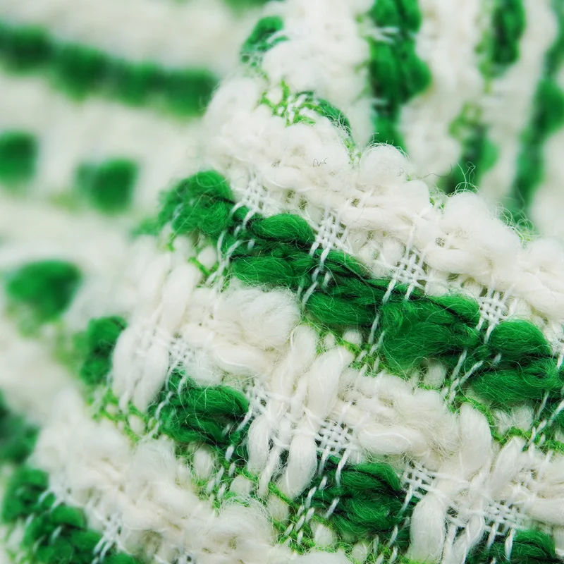 

Green White Jacquard Wool Tweed Fabric For Coat 트위드젤ツイード Tissu Au MÈTre Ткань Для Handmade Sewing By The Yard Tecido Stoff Stof