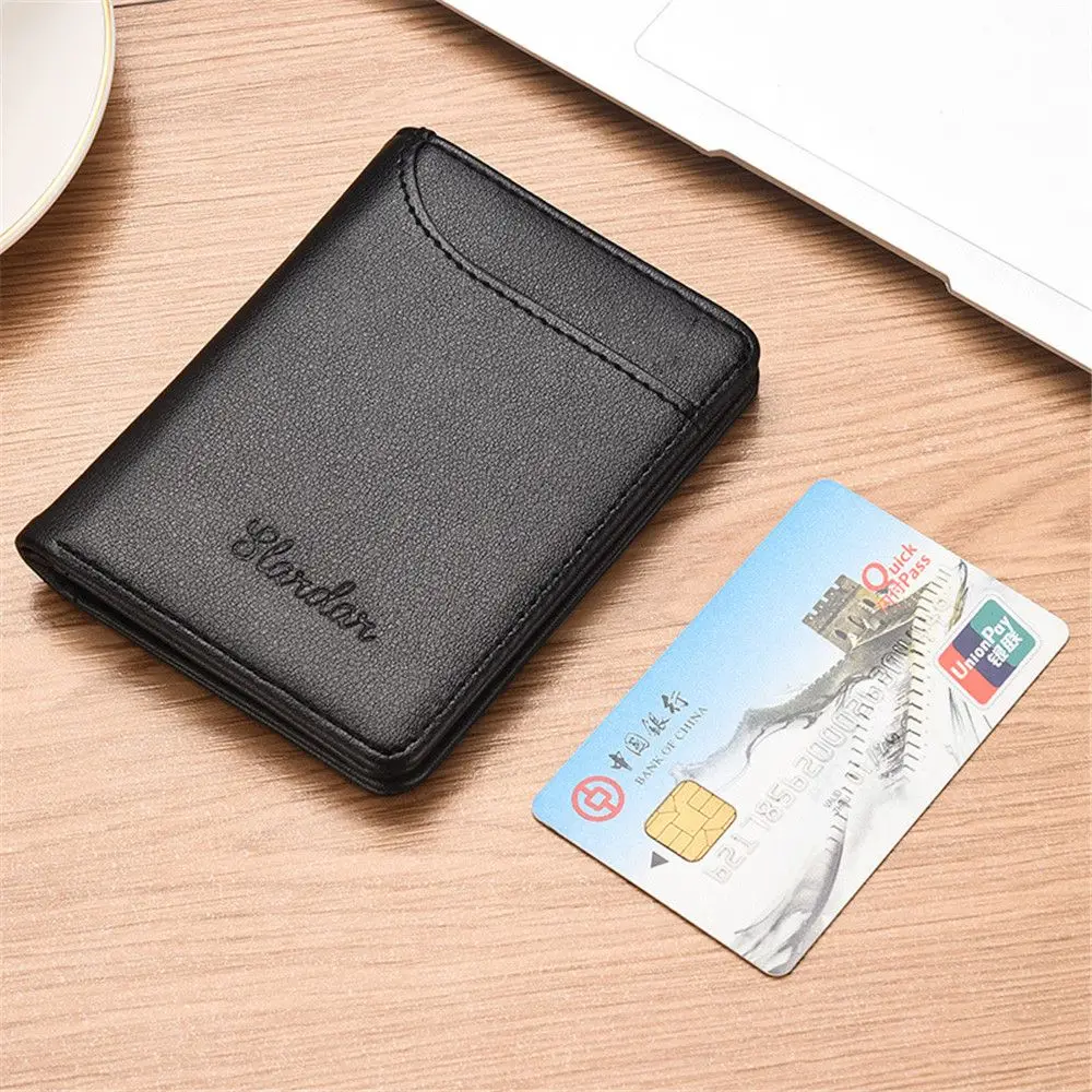1Pc Neue Super Slim Weiche Brieftasche PU Leder Mini Kreditkarte Geldbörse Karte Halter Männer Brieftasche Dünne Kleine kurze Haut Brieftaschen – Detail 7