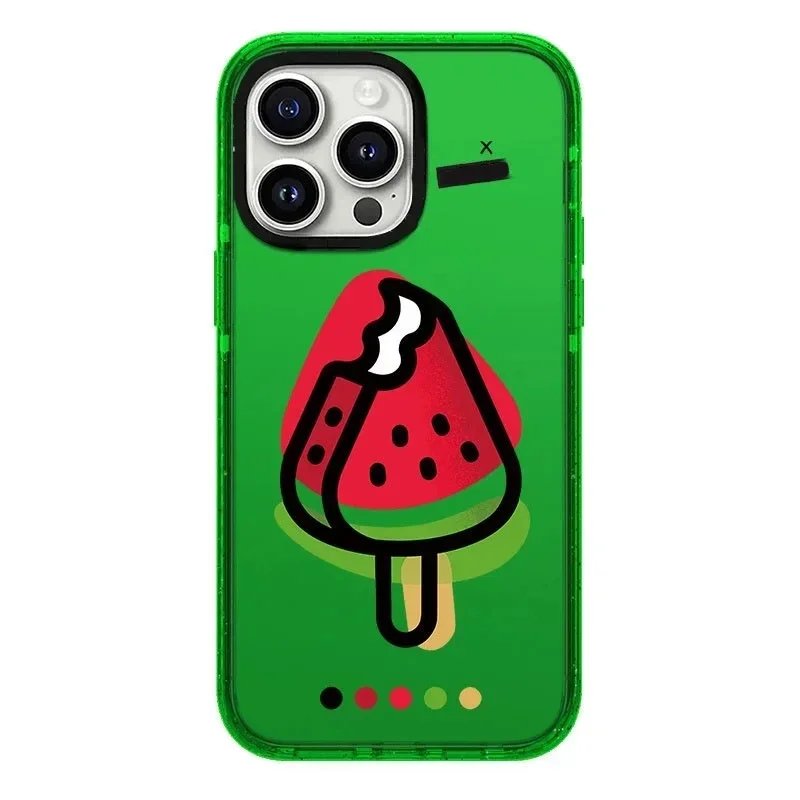 

2.0 Version Acrylic Upgrade Border Watermelon Phone Case Cover for IPhone 11 12 13 14 15 Pro Max Case for IPhone 14 Pro Max