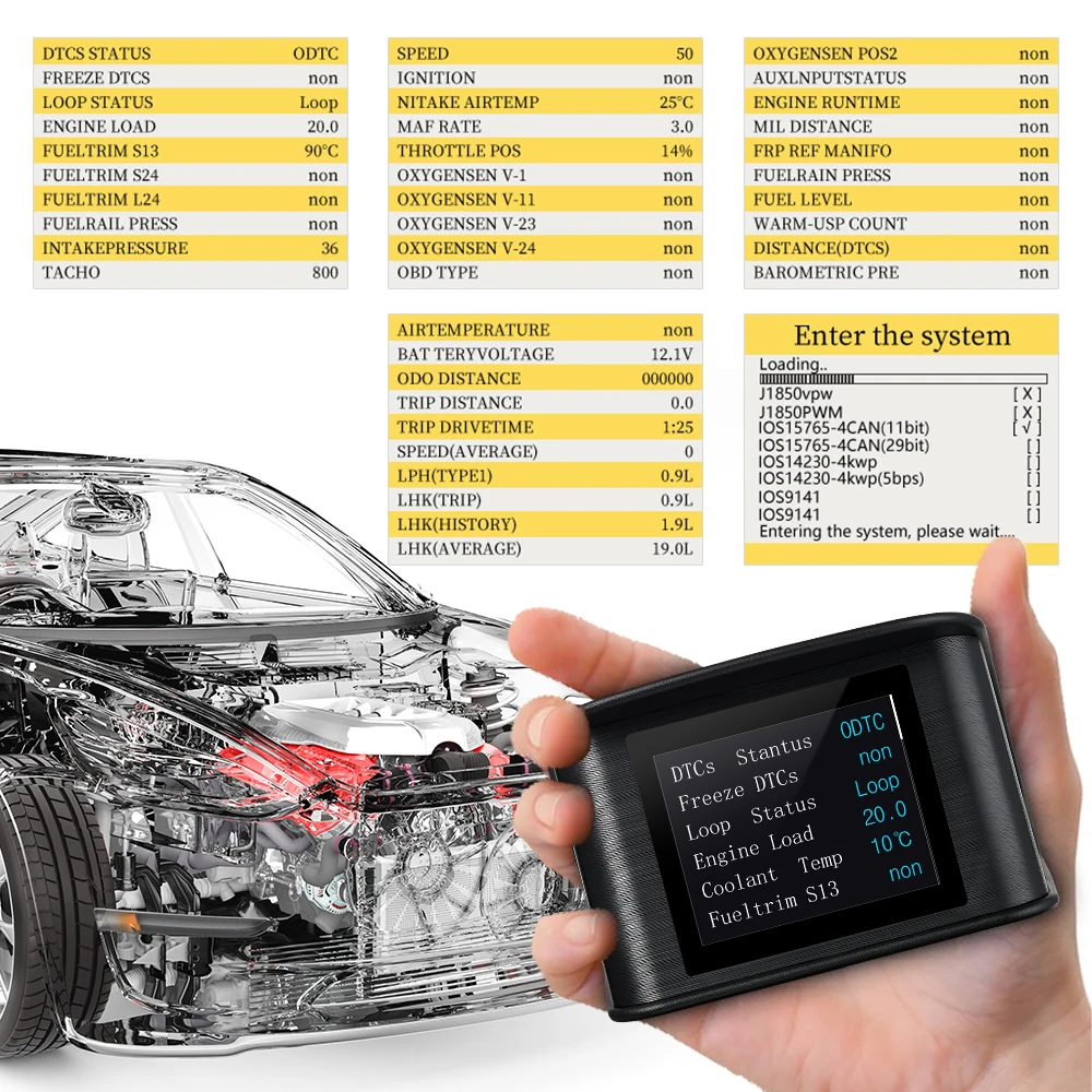 OBD HUD P10 Car OBD2 Head Up Display HUD On Board Computer Digital Overspeed Alarm Universal Auto Electronic Accessories Smart