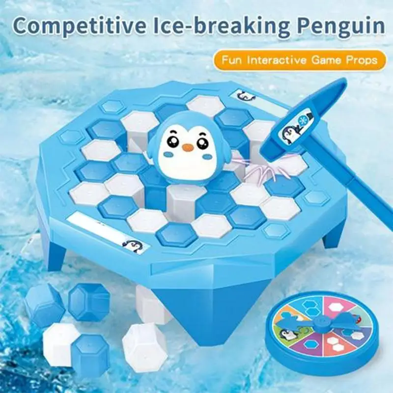 Penguin Ice-Breaking Game ABS Hand-Eye Coordination Puzzle Challenge Portable Desktop Toy Parent-Child Interactive Board_voghion.com