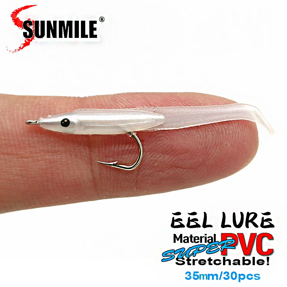 SUNMILE 30 Stück Aal Weicher Angelköder 35 mm PescaTackle Wobbler Fischköder Karpfen Leurre Souple Gummiköder