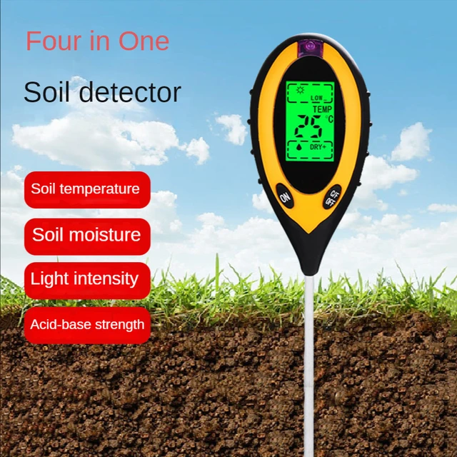 Testeur de PH du sol 4 en 1, testeur d'humidité et d'humidité du sol, pour  les plantes et les fleurs - AliExpress