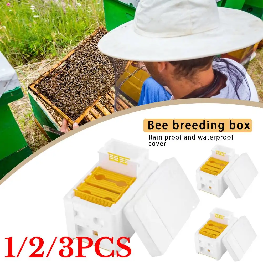 Bee Breeding Box 1-3PCS Beehive Beekeeping King Box Foam Home Bee Hive Pollination Boxes Harvest Bee Hive Beekeeper Box Mating Supplies