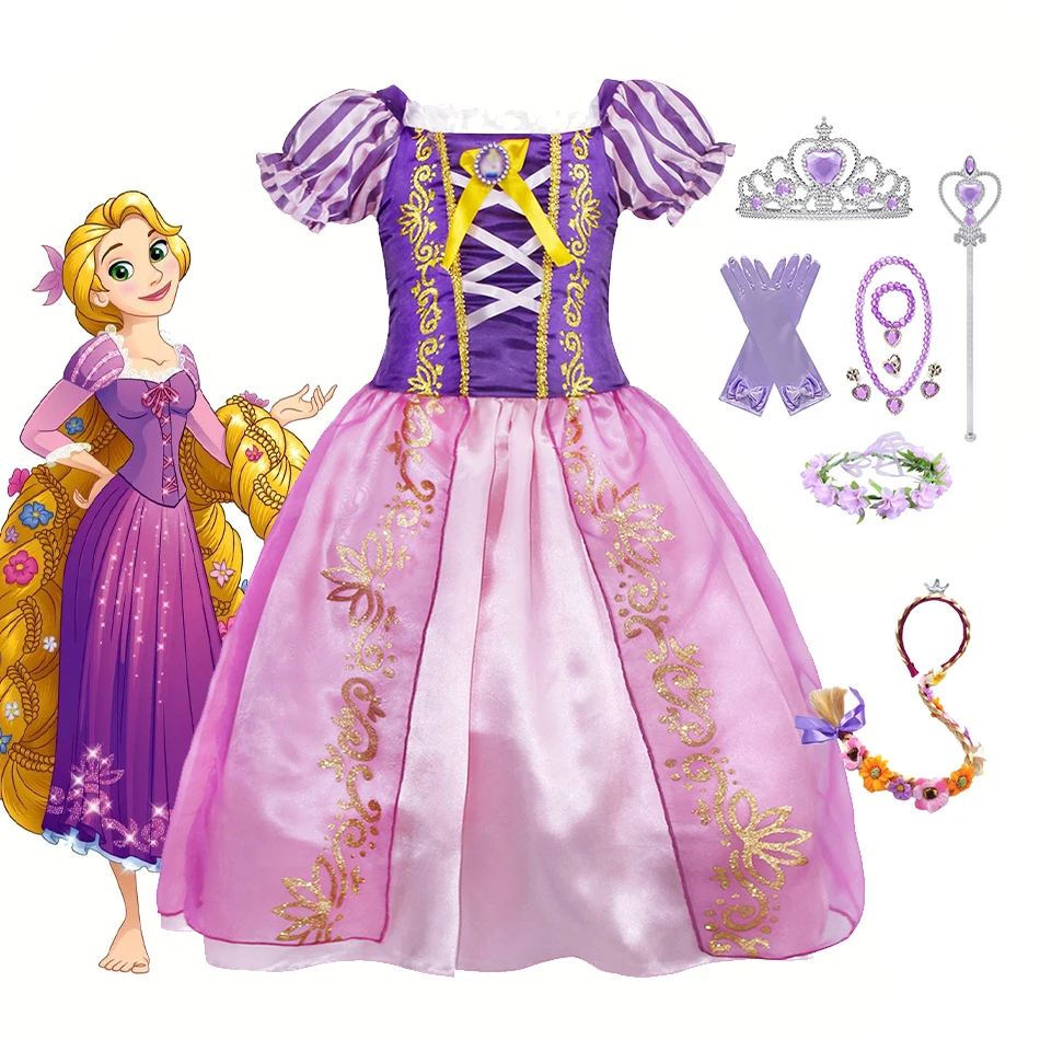

Disney Rapunzel Princess Dress for Girl Kids Tangled Cosplay Party Costume Birthday Hoween Birthday Gift Children 2-8T Purple