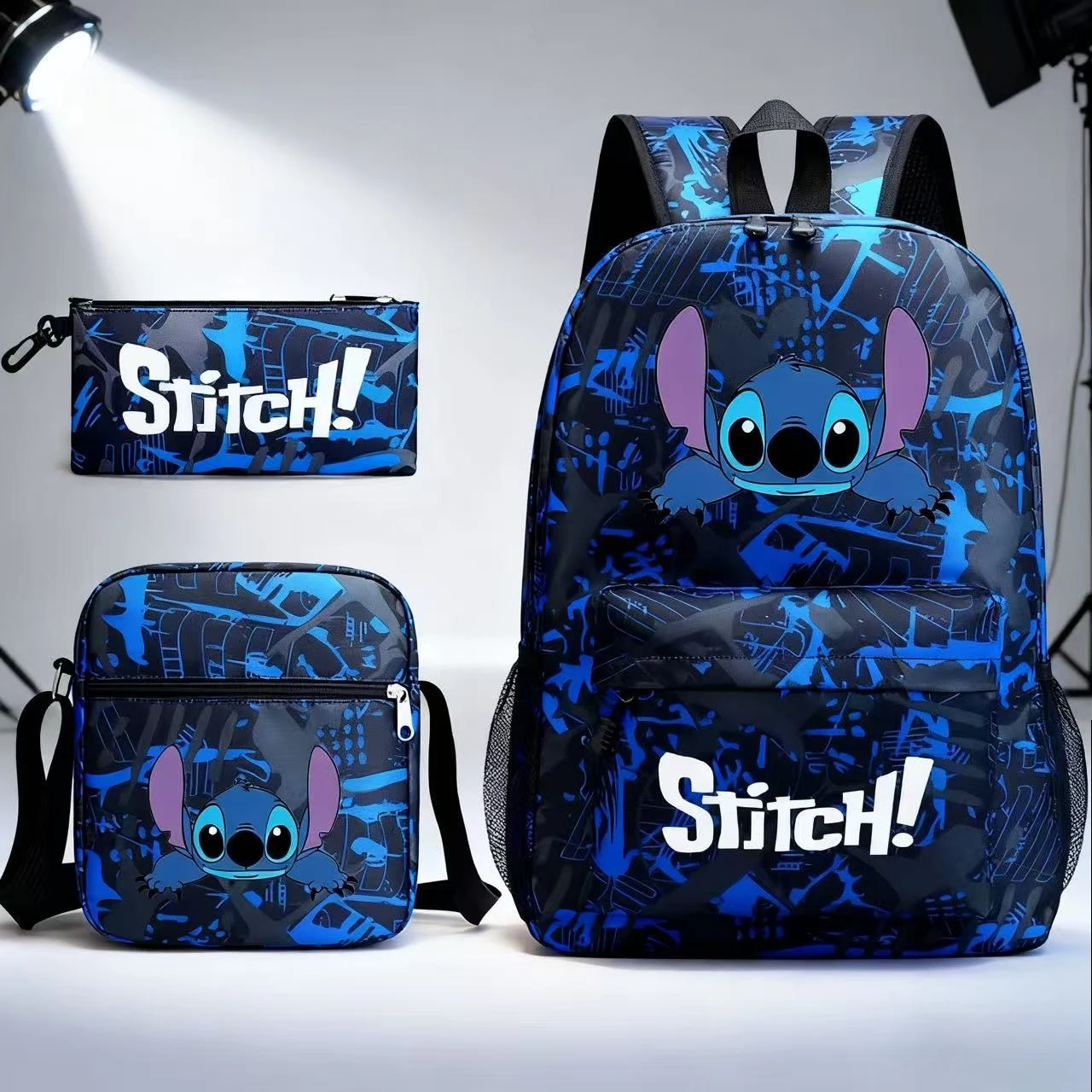 3 قطعة/مجموعة ديزني المطرزة الكرتون الأطفال على ظهره صندوق رصاص الفتيان والفتيات حقيبة كتف هدية للأطفال