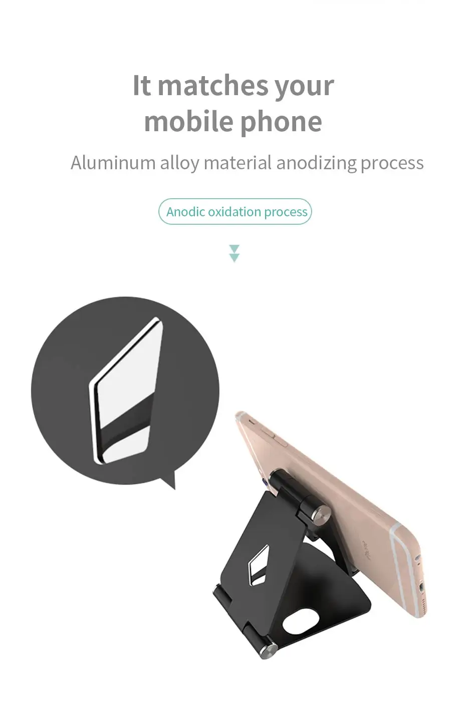 S3298b2325f1c42a999c4622bdf627178v All Metal Aluminum Alloy Mobile Phone Desktop Stand Tablet Stand Lazy Live Portable Folding Mobile Phone Stand Mallzona