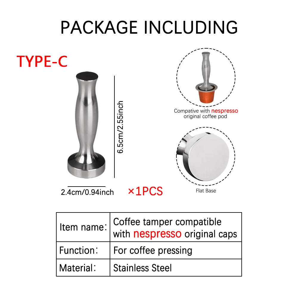 Martello in polvere per Tamper per caffè Espresso in acciaio inossidabile da 42.5mm per cialde di Capsule Dolce Gusto accessori per utensili da caffè  15