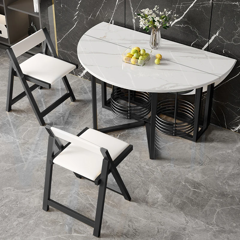 

Folding Marble Kitchen Dinning Tables Nordic Luxury Chairs Balcony Dinning Tables Coffee Set Modern Mesa Plegable Home Furniture
