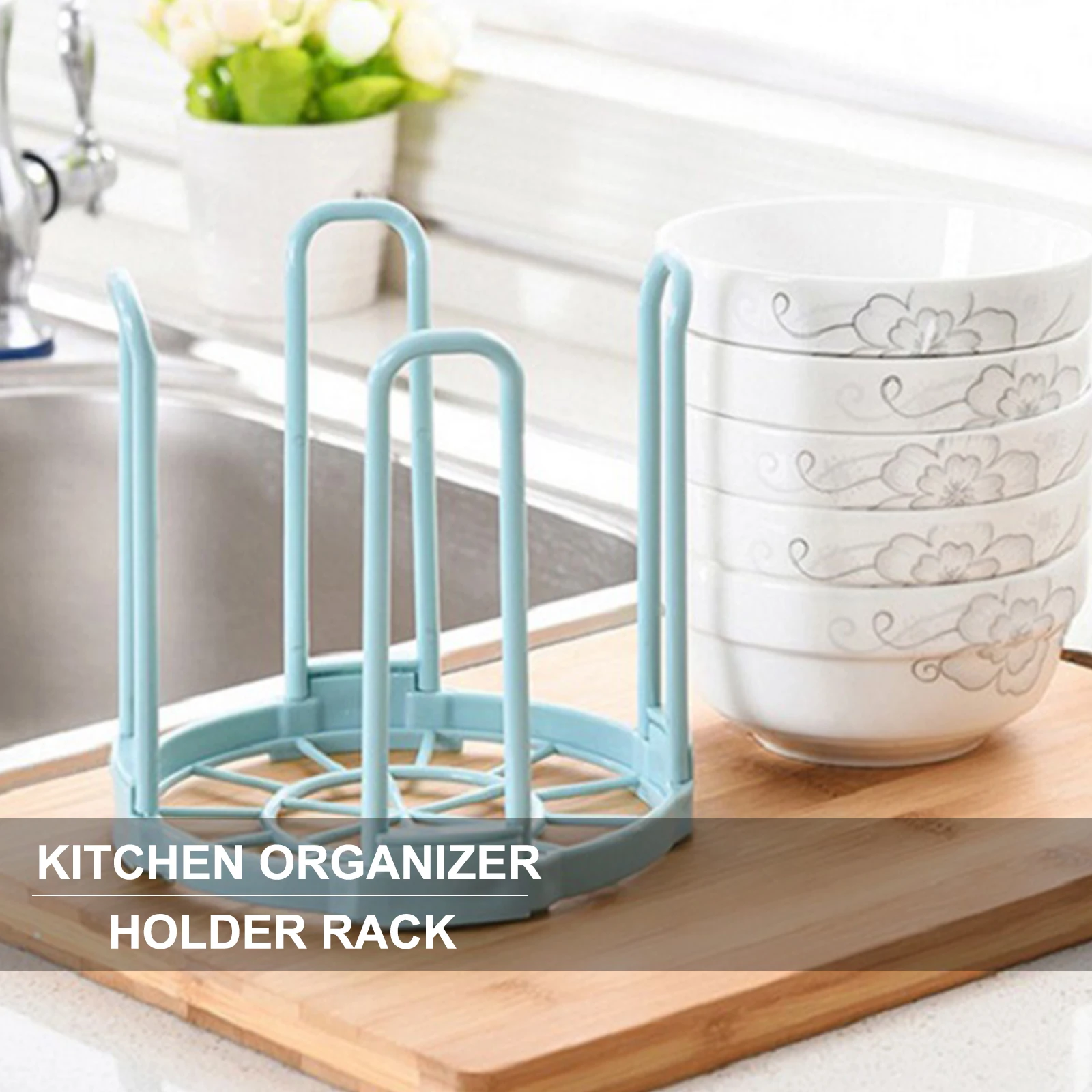 Bowl Storage Organizer Plastic Cabinet Cup Holder Dish Rack