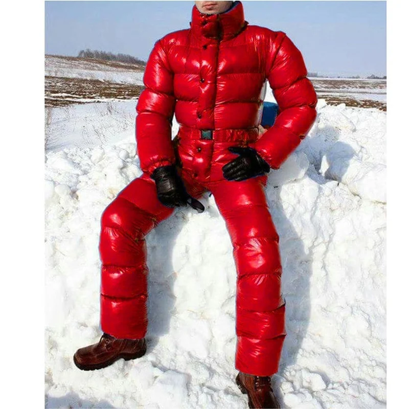 Men Jumpsuits Ski Suit Bright Color Hooded Jacket Fashion Jumpsuit Solid Slim Playsuit Male Parka Outfits Zipper Jackets Coats | Мужская