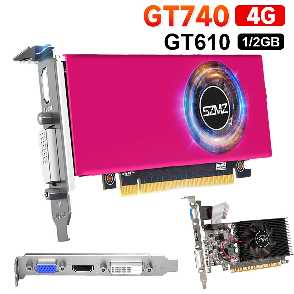 Low Profile GT 740 Image Card PCI-E 2.0 X16 Graphics Card 2GB 128bit DDR5  Game Video Card for PC Desktop Computer - AliExpress