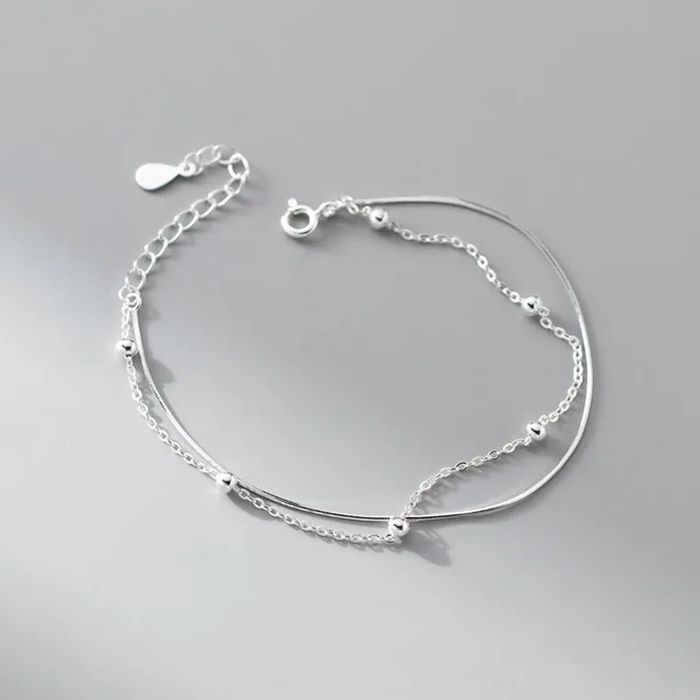 Silver lucky bracelets with a round ball shape