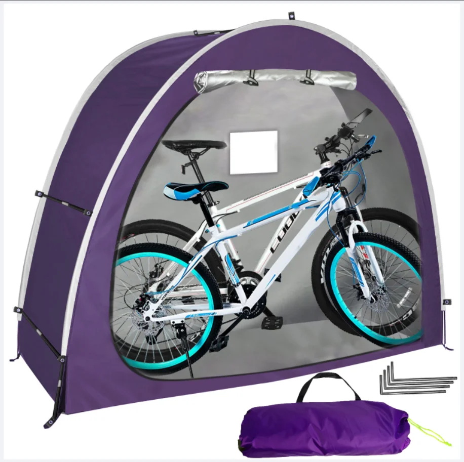 Bike Tent Bicycle Cover Shelter Outdoor Bike Storage Shed Thickened Oxford Silver Coating Waterproof Cloth Storage Shed