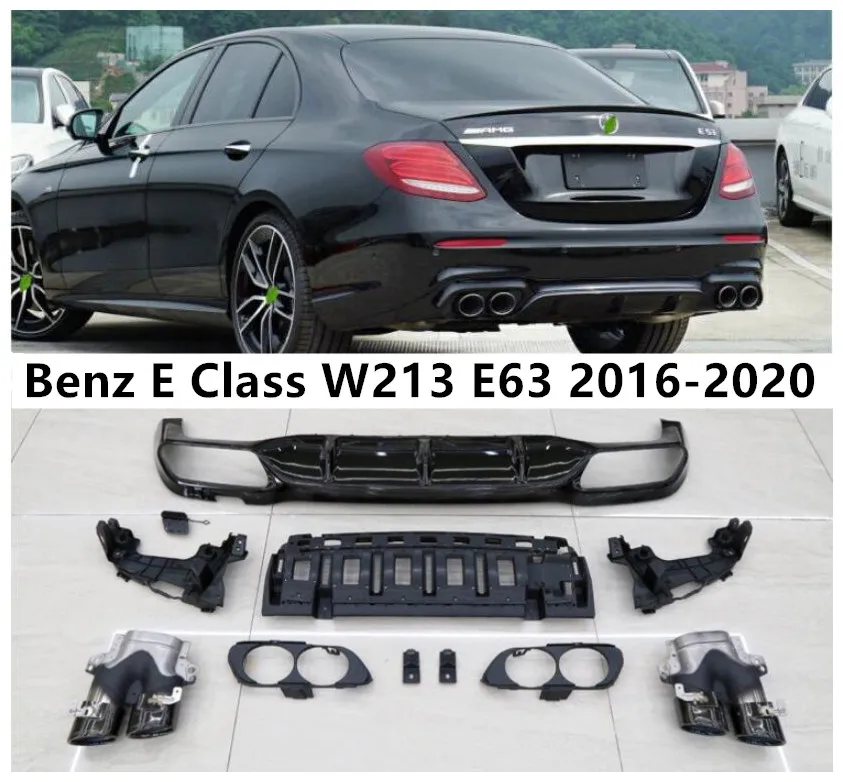 

Диффузор для заднего бампера и выхлопные наконечники для Mercedes-Benz E Class W213 E63 2016 2017 2018 2019 2020 стильный спойлер для двери багажника E53