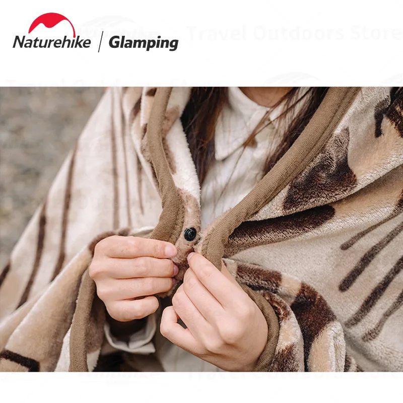 Naturehike Flame Retardant Drape Blanket 150X200CM Shawl Carpet with Windproof Buckle Camp Portable Warm Cover Blanket Mat