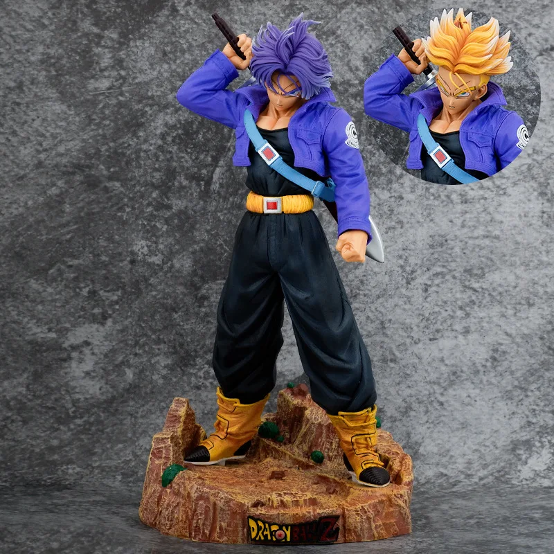 

47CM Anime Dragon Ball Z Super Saiyan The Future Warrior Trunks GK PVC Action Figure Statue Collection Model Kids Toys Doll Gift