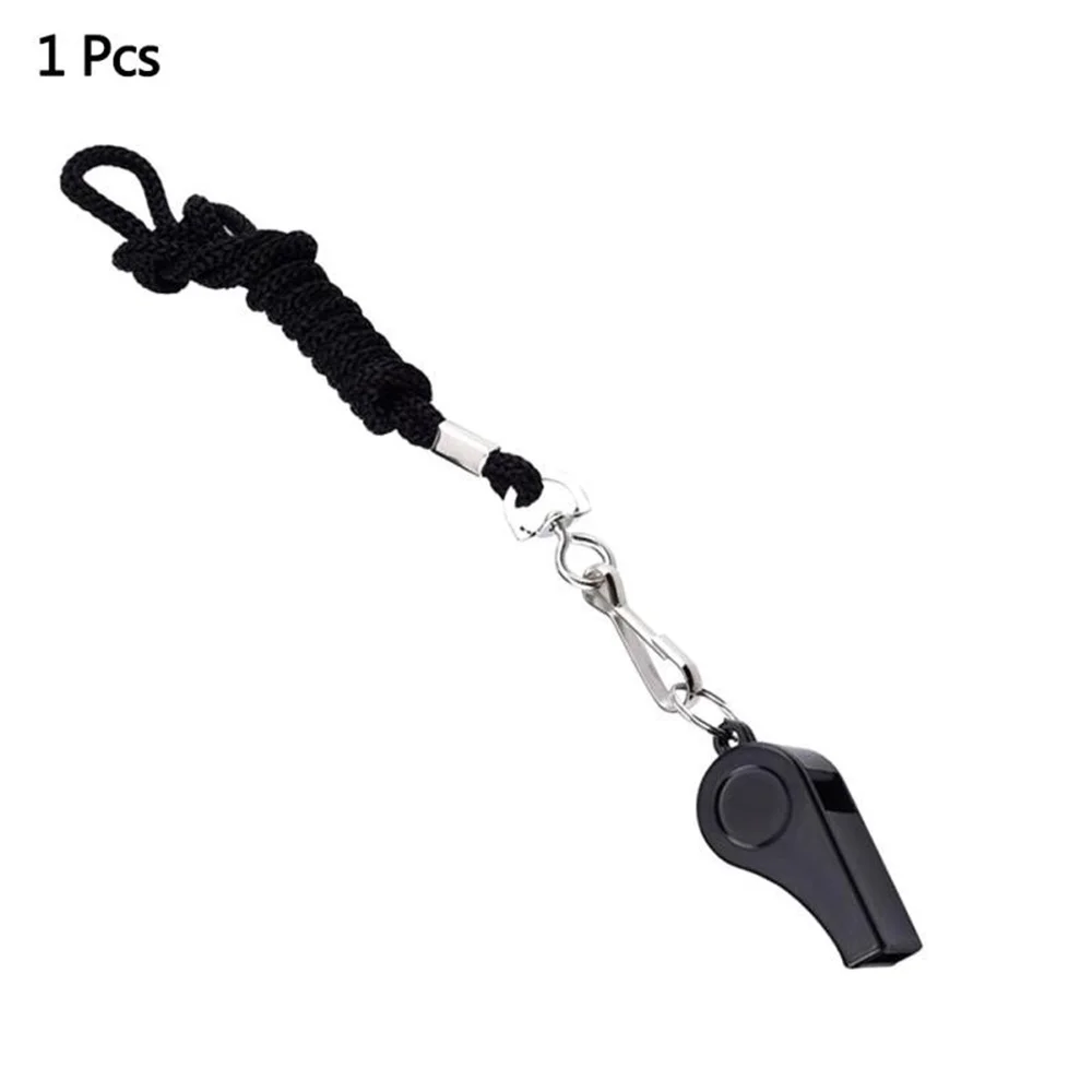 1/2/4PCS Professional Whistle Black ABS Outdoor Sports Camping Hiking Referee Game Training  Survival Whistle  With Lanyard 3