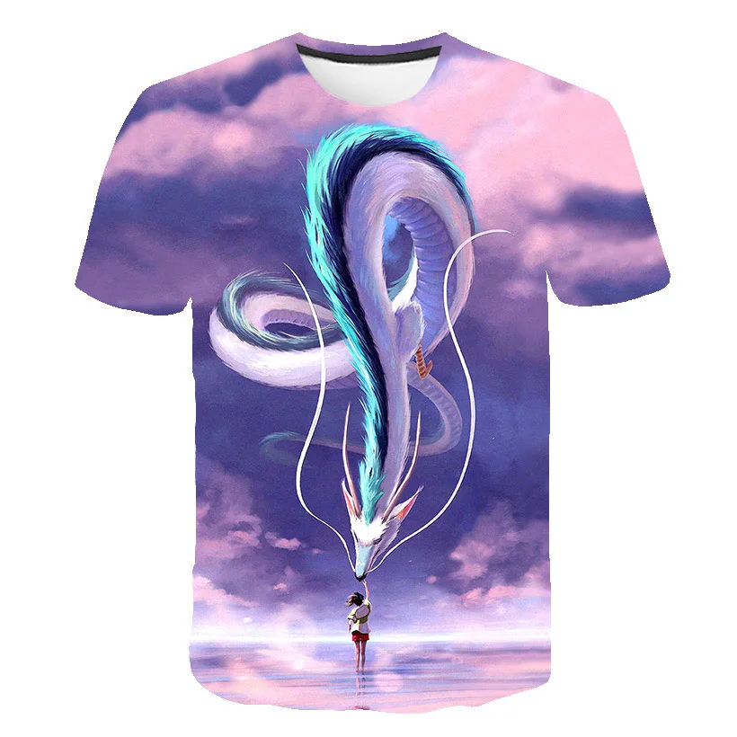 

3D Anime Spirited Away Printed T-shirt Boys and Girls Summer Animated Fashion Casual High-quality T Shirts Children Trendy Tops