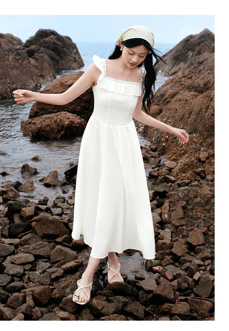 Bodycon Dress Women Slim Fit With Ruffled Hem Summer New Short Flutter Sleeves And Gentle Mid-Length Dress 5 Bodycon Dress Women Slim Fit With Ruffled Hem Summer New Short Flutter Sleeves And Gentle Mid-Length Dress