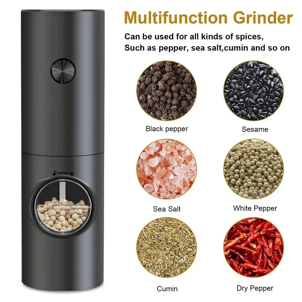 Electric Spices Grinder With Adjustable Coarseness Battery Powered Salt and Pepper Grinder Hand-held Automatic Mill Grinder 2