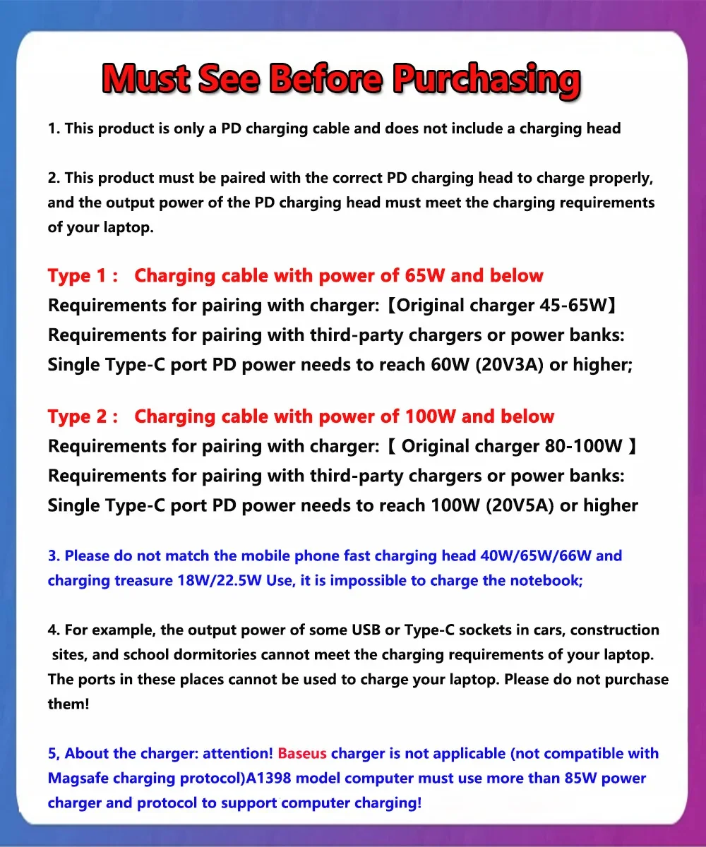 140W PD Cable For Magsafe 3 Magnetic Cable For Macbook Pro Air 13 14 16 M1 M2 LED Indicators Fast Charger Cord Adapter