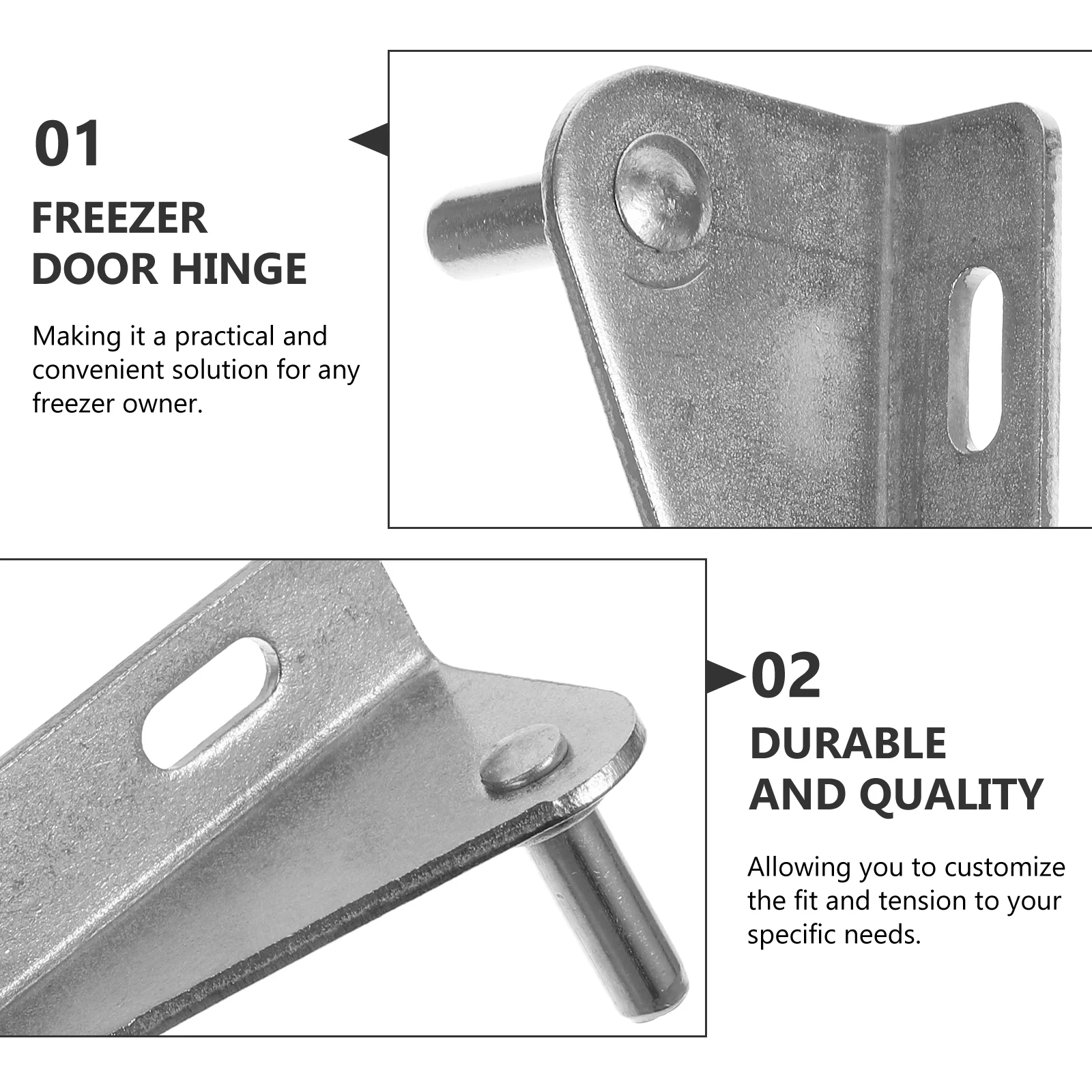 Stainless Steel Refrigerator Hinge Freezer Door Accessories Rv Parts Metal Hinges Household Kitchen Trailer Components 2 Pcs