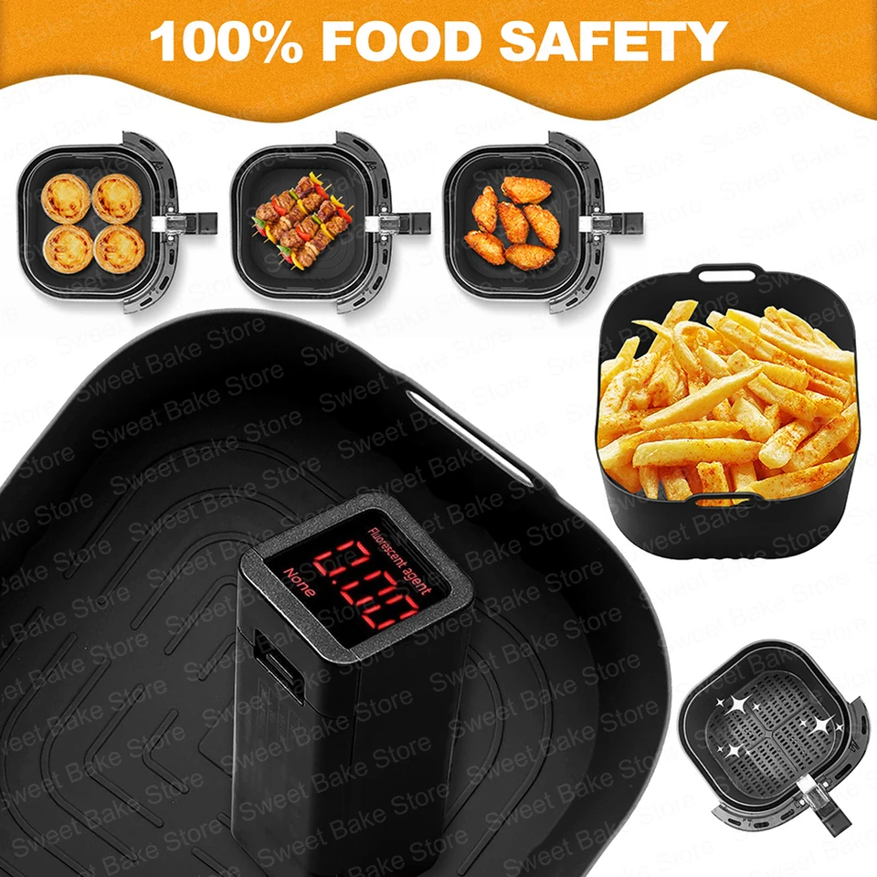 Moule Silicone Air Fryer, 2PCS Silicone Accessoire Airfryer