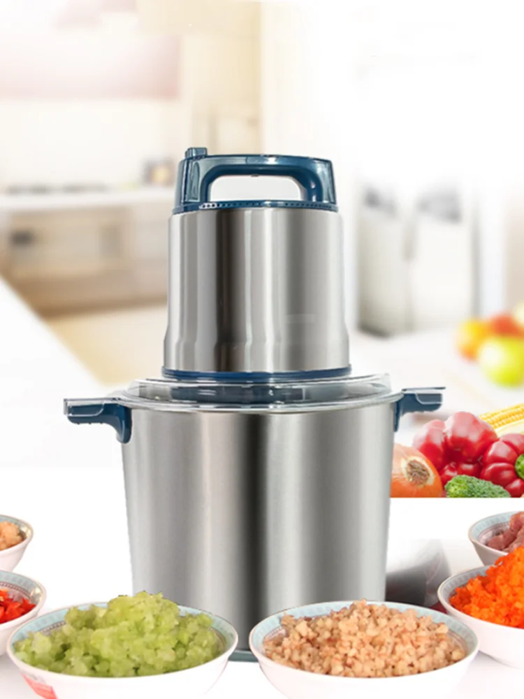 8L Commercial  Meat Grinder 1200W High-power Minced Meat Blender Home Electric Stainless Steel Pepper Garlic Crusher Device 6