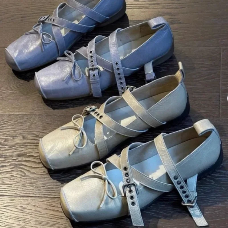 Women's Shoes New Spring Square Toe One-line Buckle  Buckle Decoration  Shoes Women Outdoor Daily Commute Zapatos De Mujer 5