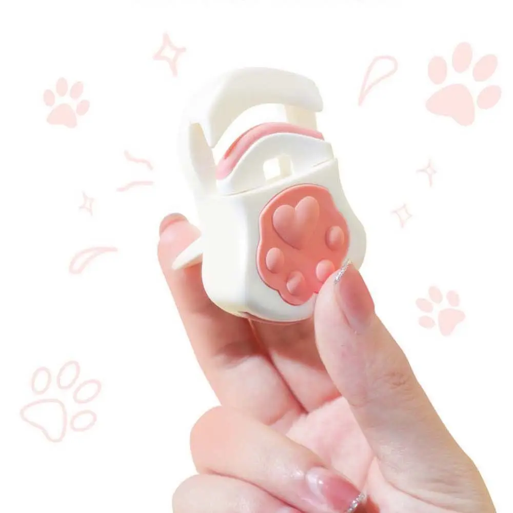 Mini piegaciglia portatile, mini applicatore in plastica, clip per ciglia carina, pratico piegaciglia a forma di artiglio di gatto_voghion.com