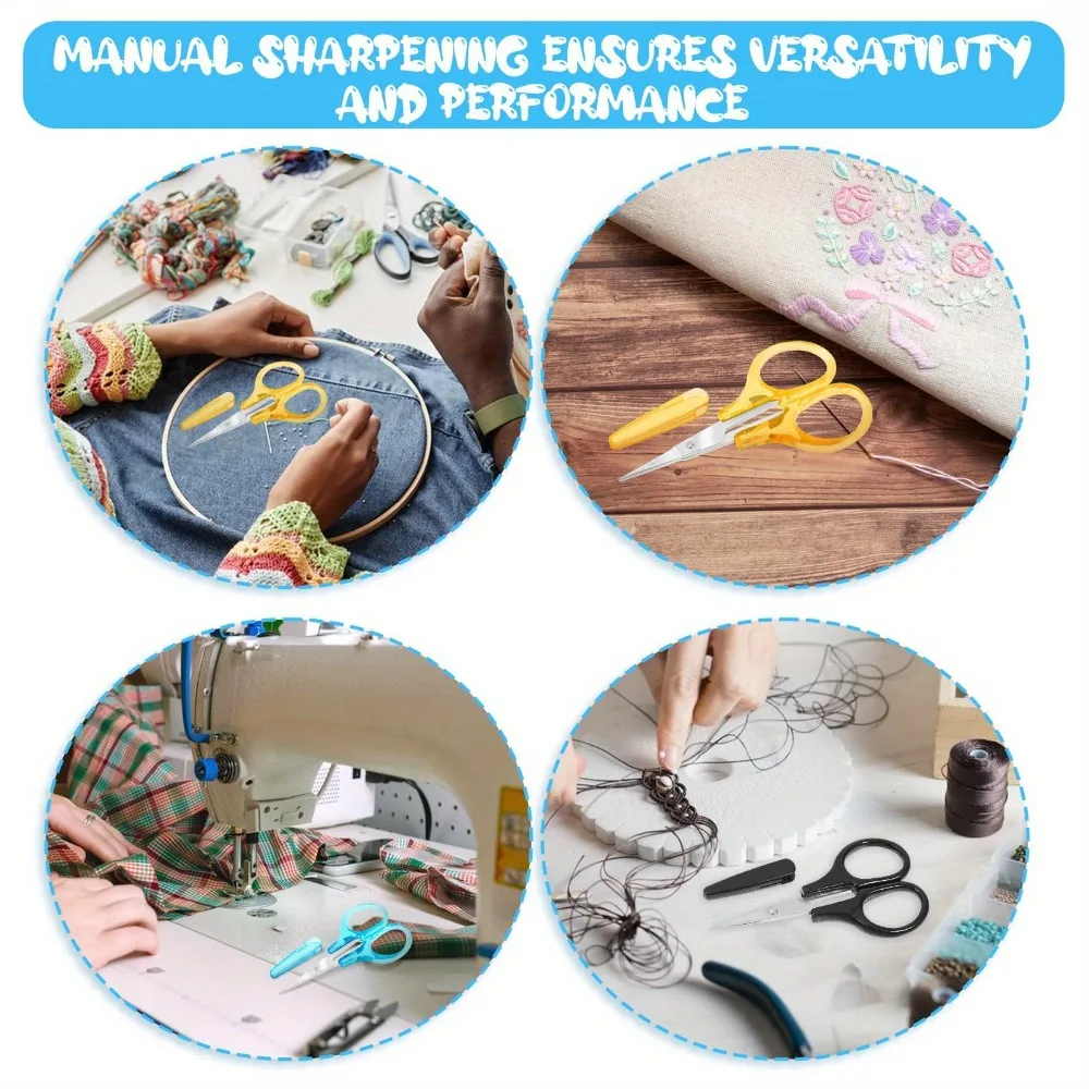Stainless Steel Small Scissors with Protective Sheath Office Handheld Use Ideal for Handicraft Paper Cutting and Household Use - 5