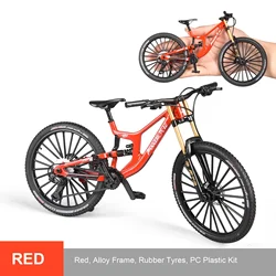 1:6 Scale Alloy Mountain Bike with Realistic Gear and Shock Absorbers - Perfect Gift (Red)