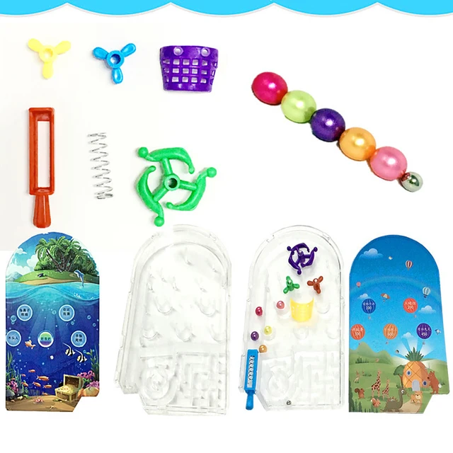 Pocket Pinball Desktop Shooting Game Party Mini Puzzle Toy Peer Interaction Labyrinth Beads Ejection Child Kid Gift Random 4