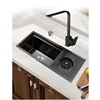 Hidden Cup Washer Sink Nano Bar Coffee Shop MilkTea Shop Western Kitchen Mini Handmade Basin Single Slot Cabinet With Sinks 6