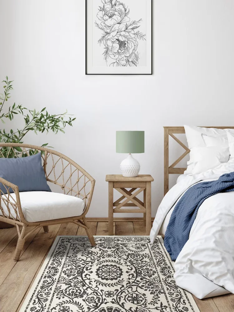 Chinese Ethnic Style Living Room Large Area Carpets Retro Elegant Bedroom Carpet Floral Pattern Decoration Rug Leaf Texture Rugs 5