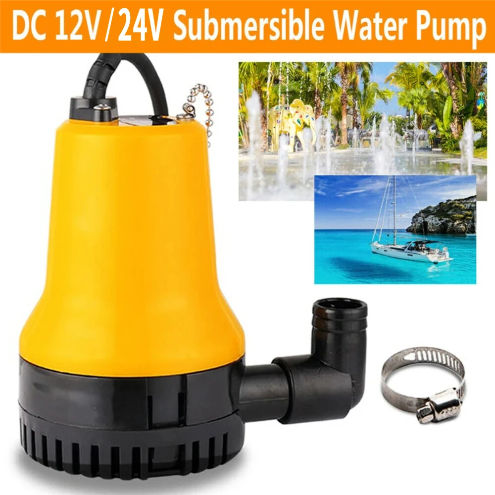 DC 12V/24V Marine Water Bilge Pump 4500L/H 5m