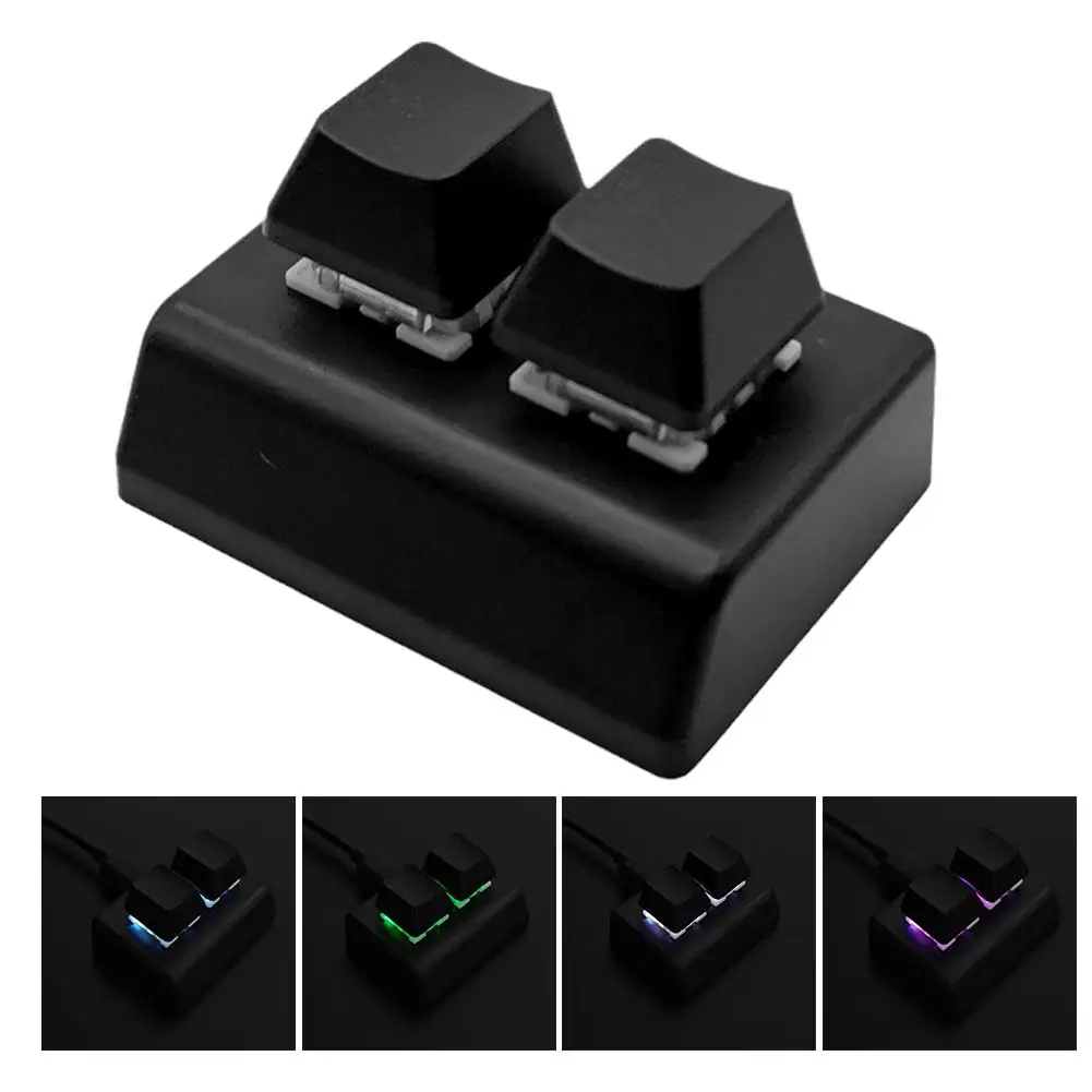 Two Key Device USB Custom Keypad RGB 2 Keys Black Copy and Paste One key Password ...