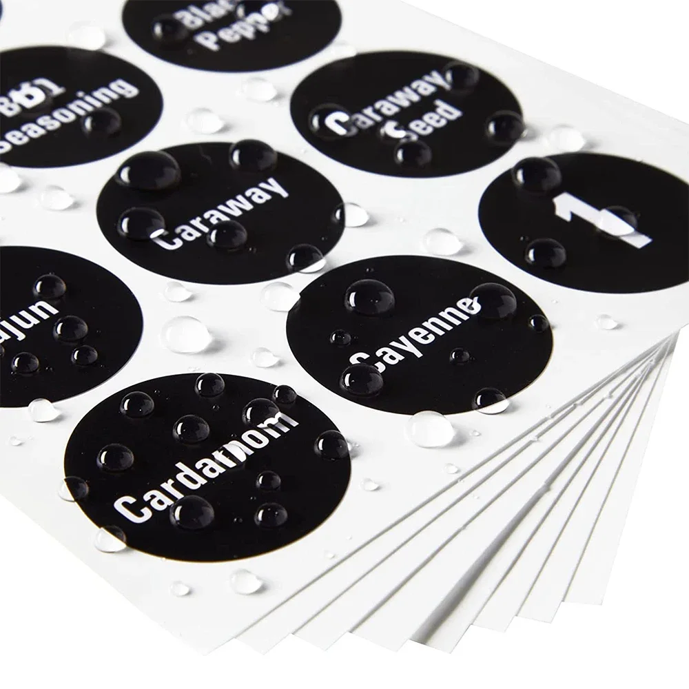 144pcs Classic 1.5 Inch Preprinted Chalkboard Label Sticker Kitchen Storage Spice Jar Label for Spice Containers Water Resistant