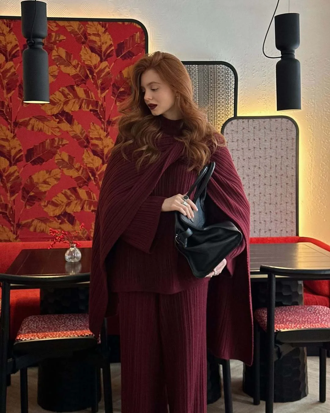 Hirsionsan Sexy Soft Elegant Vintage Women Suits 2 Pieces Female Sets Polo Neck Cardigan Sweater & Midi Dress Knitted TrackSuit Image 11