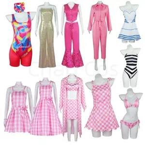 Disfraz de Barbie de película para mujer y niña, ropa de Cosplay a la moda,  pantalones superiores rosas, uniforme para fiesta de Halloween y Carnaval,  2023 - AliExpress