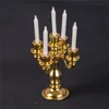 1:12 Scale Dollhouse Miniature Mini Gold Candelabra Furniture Metal Candleholder Candlesticks Model DIY Kitchen Pretend Toys 1