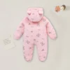AYNIGIELL 0-12M Cartoon Newborn Bodysuit Warm RompersSoft Newborn Baby Clothes Flannel Autumn Winter Baby Boys Girls Jumpsuit 6