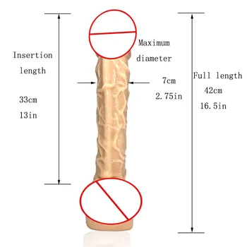 Soft Huge Realistic Dildo Penis Big Dong Vagina Stimulator Oversized Dildo Suction Cup Lesbian Sex Toys for Women 42CM*7CM Soft 4