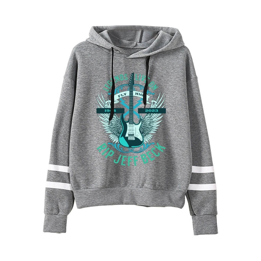 Jeff Beck 1944-2023 Legends Live On Pocketless Parallel Bars Sleeve Sweatshirts Women Men's Hooded Rest in Peace Unisex Clothes