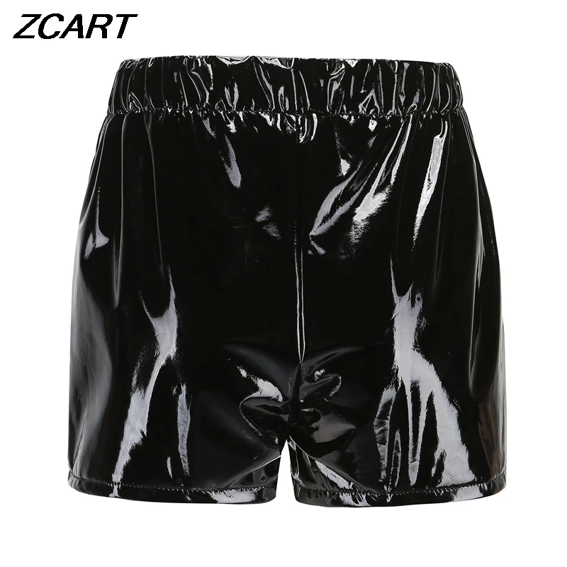 Sexy Women Faux Leather Shorts Goth Ladies Lace Up High Waist Shorts Female Sexy Mini Red Black Club Hot Pants