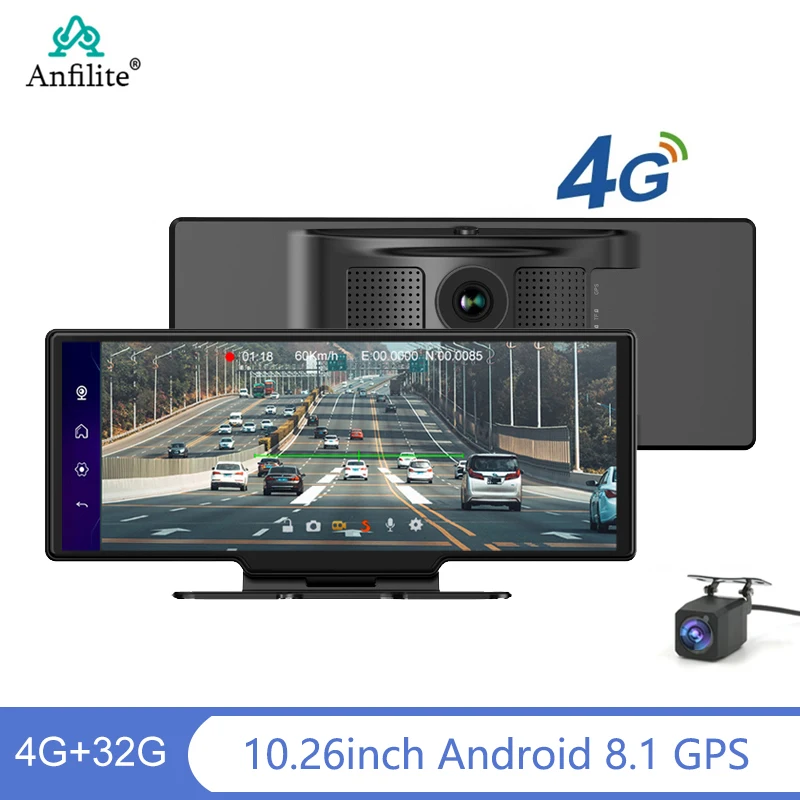

4G 10.26 inch Vehicle GPS Navigation Dashboard Android 8.1 ADAS Car blackbox Navigator Recorder Monitor Night Vision DVR 4+32GB